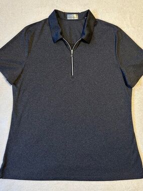 Callaway Women's XL Heather Grey 1/4 Zip Golf Polo Shirt Opti-Dri Performance